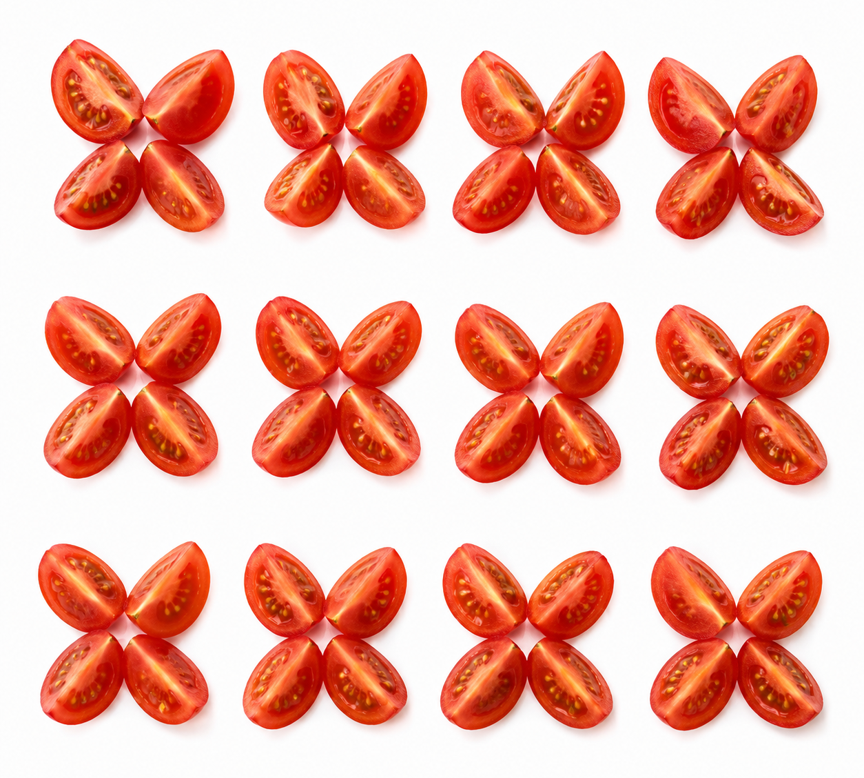 Cherry tomatoes cut into quarters